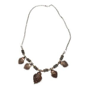 Vintage Knobby Metal Bead Necklace w Mixed Metals